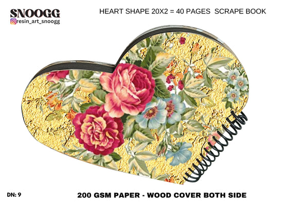 snoogg 12 inch scrapbook journals book black 250 gsm inserts heart shape with resin art cov