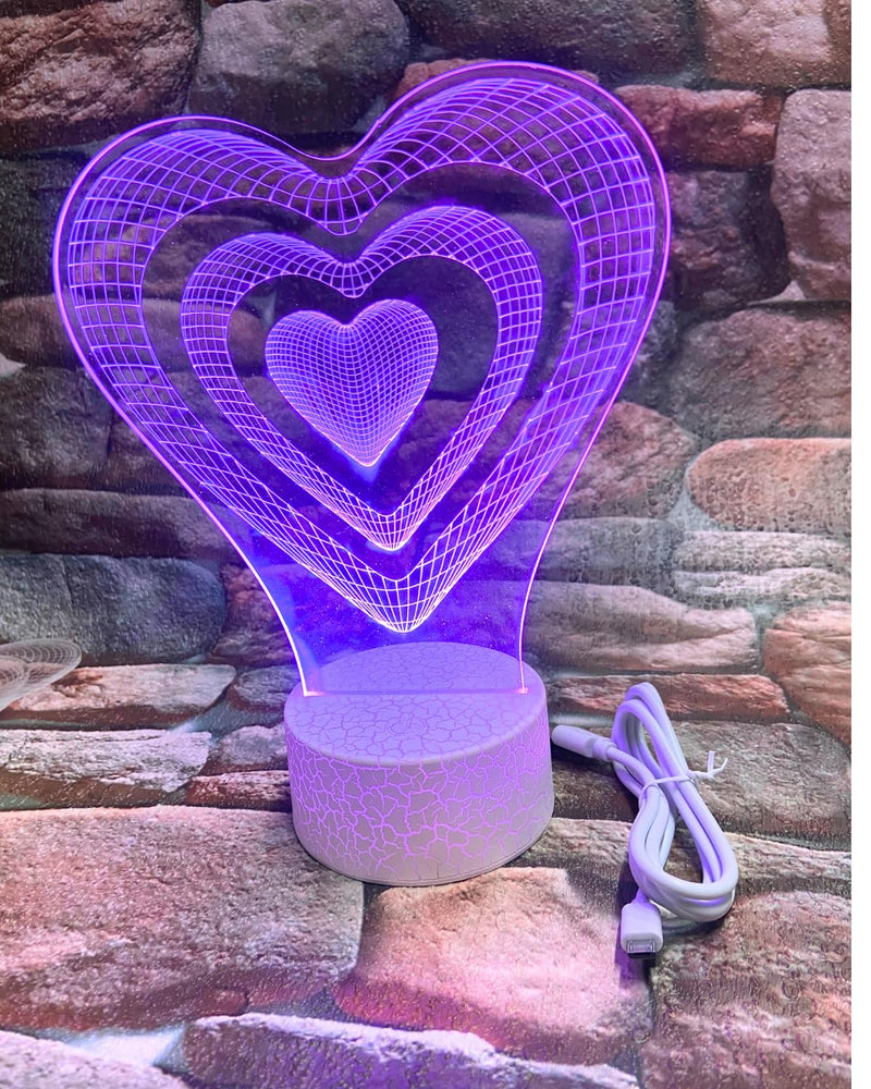 snoogg valantine heart night light dimmable night light acrylic plate and sturdy abs base i