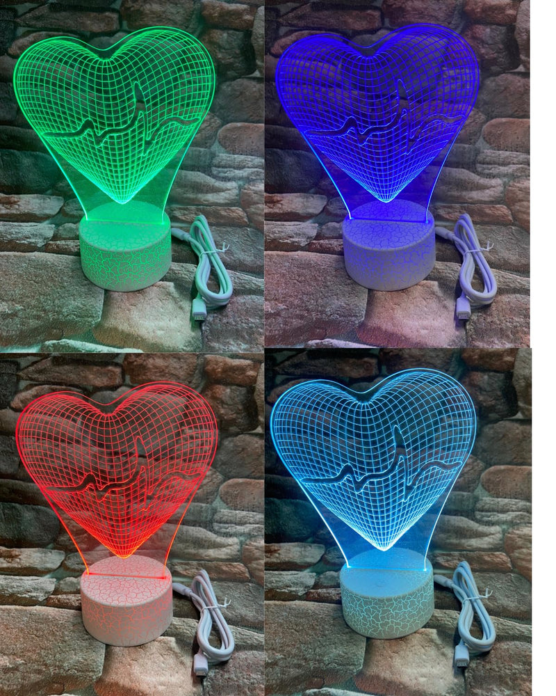 snoogg valantine crack heart design night light lamp dimmable with touch function sturdy ab