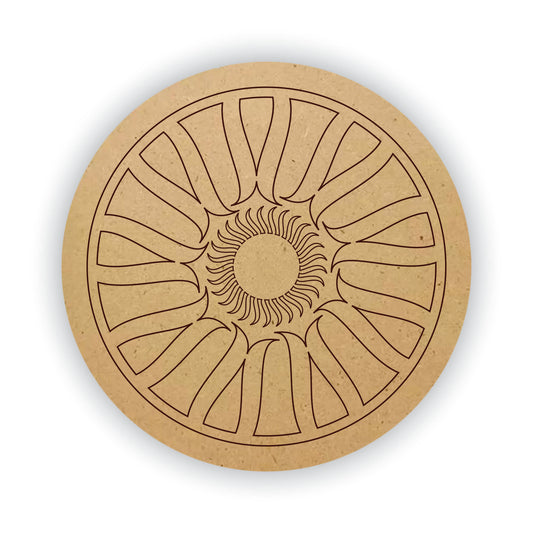 Snoogg design - 858 -Pre Marked Rangoli, Mandala and Lippan Art DIY MDF Round Circle | Laser Cut Design DIY MDF Round Circle | Pre Marked MDF Round for Art and Craft 12 and 8 inch.