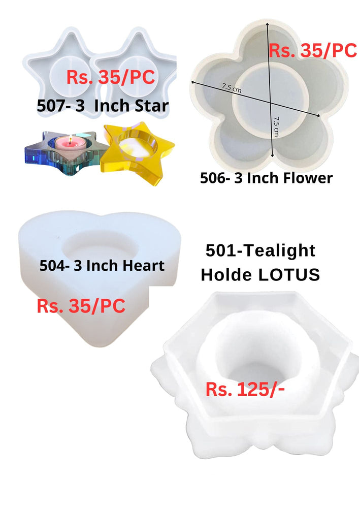 TL-STAR, TL-FLOWER, TL-HEART IN 3INCH SIZE AND TL-LOTUS -4INCH SIZE