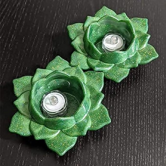 snoogg pack of 2 tea light lotus candle molds 5 inch lotus design perfect for diy and home