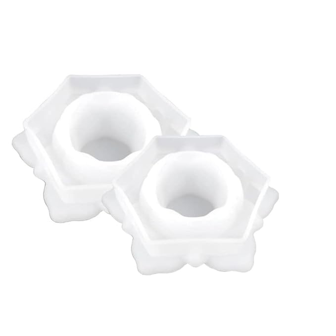 Snoogg Pack of 2 Tea Light Lotus Candle Molds 5 inch Lotus Design Perfect for DIY and Home Decor Special Events