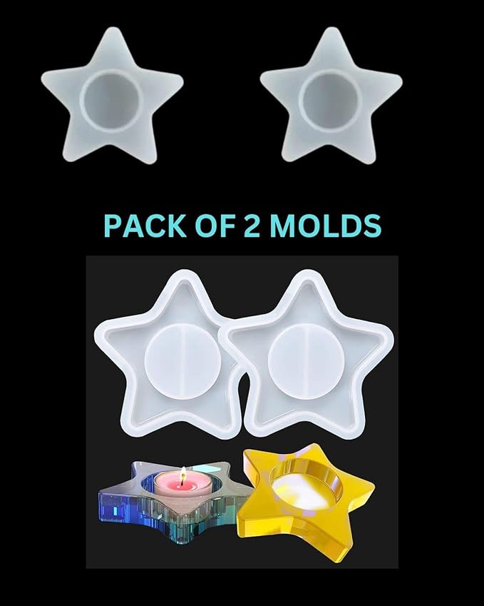 snoogg pack of 2 tea light candles star shape perfect for diy and home decor special events