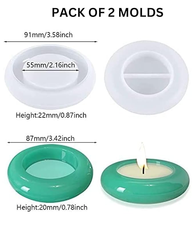 Snoogg Pack of 2 Round Light Candles Star Size 4 Inch Perfect for DIY and Home Decor Special Events