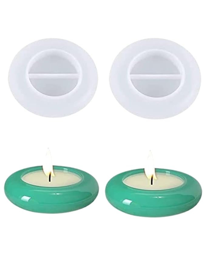 Snoogg Pack of 2 Round Light Candles Star Size 4 Inch Perfect for DIY and Home Decor Special Events
