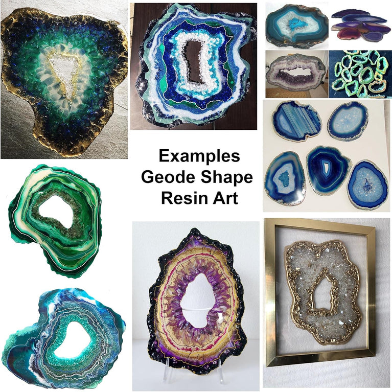 SNOOGG Pack 2 Geode Agate Ellipse Art Board 8 mm Wood Cut-out. Plaque, DIY, for Resin, epoxy Art 8 mm Thick 12 Inch Wide