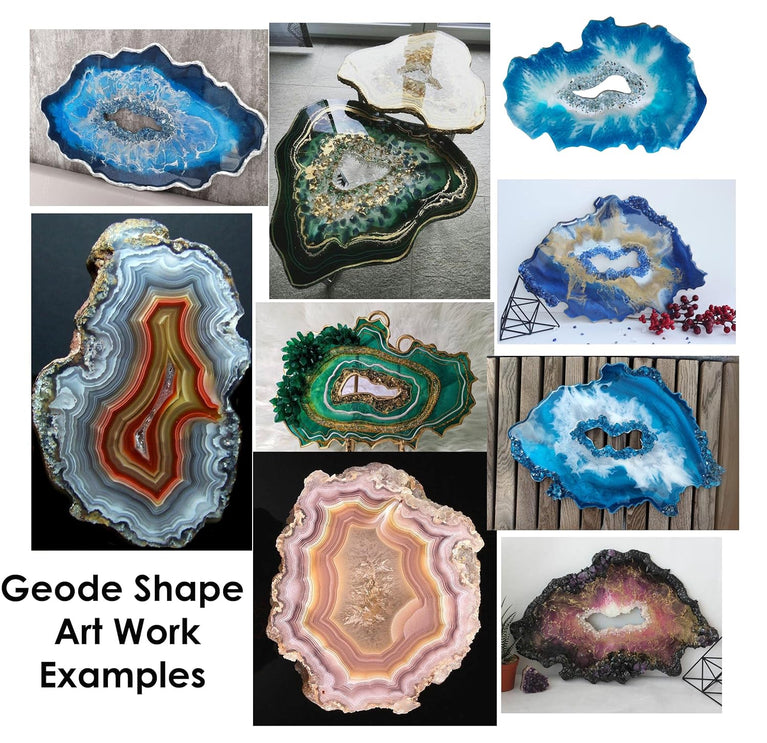 SNOOGG Pack 2 Geode Agate Ellipse Art Board 8 mm Wood Cut-out. Plaque, DIY, for Resin, epoxy Art 8 mm Thick 12 Inch Wide