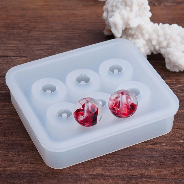 Snoogg Round Ball DIY Silicone Round Bead Mold Resin Earring Jewelery Making Moulds Craft 6 Cavaties