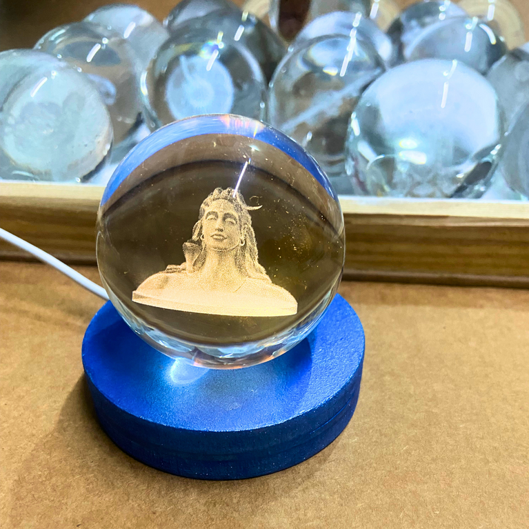 snoogg 3d shivling crystal ball crafted using advanced laser techniques glass art features 