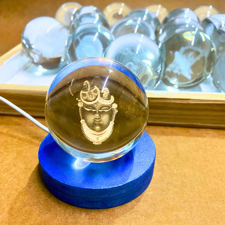 snoogg 3d lord shiva crystal ball crafted using advanced laser techniques glass art feature