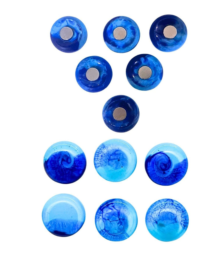 SNOOGG 10pc 3D Ocean View 15mm Round Fridge Magnets. Whiteboard, Map, Office, Home Decor. DIY Craft, Notice Board, Gift.