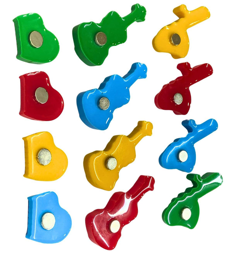 SNOOGG 3D 20pc Music Icon Fridge Magnets: Great for Fridge, Locker, File Cabinet, Message Boards, Magnetic Calendar, Classroom Use, Holding Shopping Lists, Small Posters, Labels, and Daily Tasks.