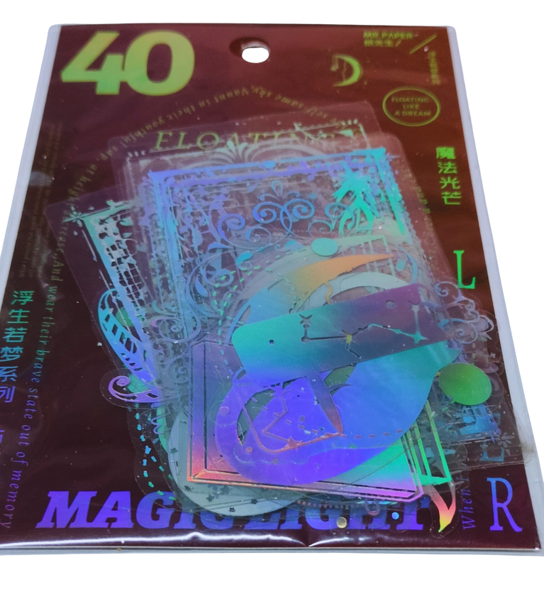 Snoogg A Pack of 40 Piece Size 2 to 3 inch Pet Ultra Transparent Floating Like a Dream Holographic Insert for Resin Art, DIY, Craft etc.