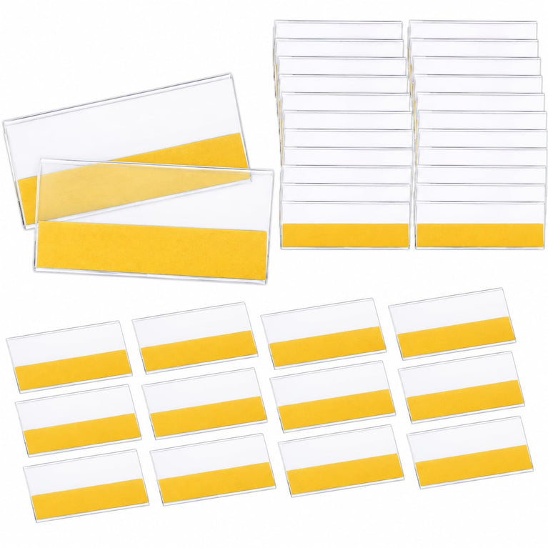 SNOOGG Clear Name Badge Holder with Pin, Reusable ID Card Name Tag Holder for Office, Hospital, School, Exhibition, Events, Conference, Staff Uniform & Employee ID