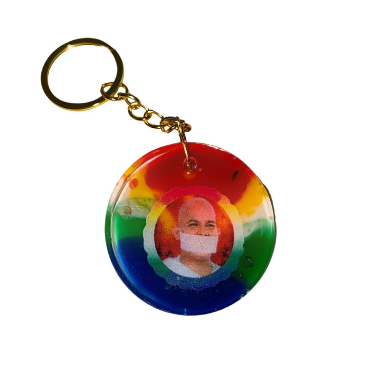 Jainism Theme key chain made from epoxy resin in multi-color. Pack of 1 pc each. size approx. 2 to 2.5 inch . highly glossy finish