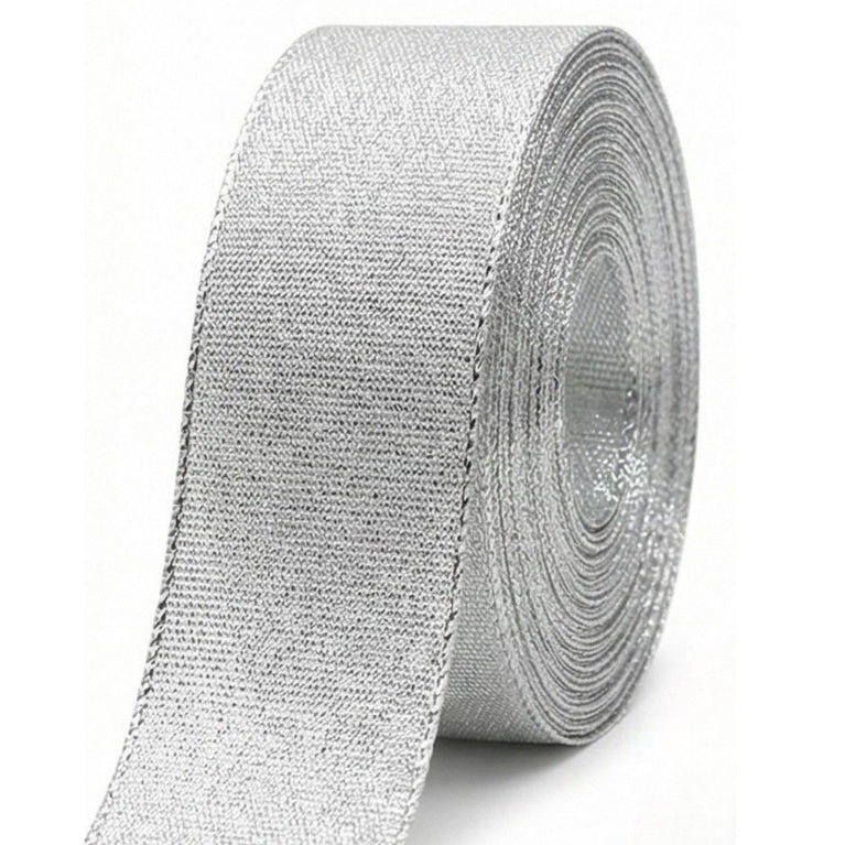 SNOOGG Silver Lace Trim Ribbon, 1 Inch Width, 60 Yards, for Gift Wrapping, Craft, Sewing, Decoration, Wedding, Cards, Scrapbooking