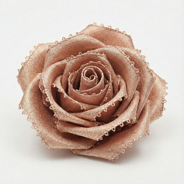 SNOOGG Rose Gold Lace Ribbon Trim 8 mm Narrow Width 100 Yards Roll for Gift Wrapping Wedding Invitations Craft Sewing Scrapbooking Card Making DIY Decoration