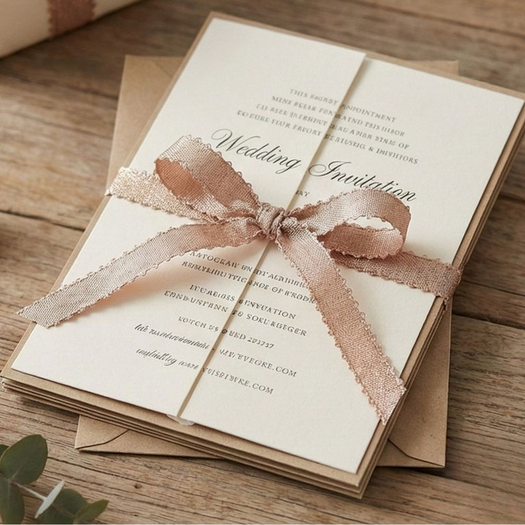 SNOOGG Rose Gold Lace Ribbon Trim 8 mm Narrow Width 100 Yards Roll for Gift Wrapping Wedding Invitations Craft Sewing Scrapbooking Card Making DIY Decoration