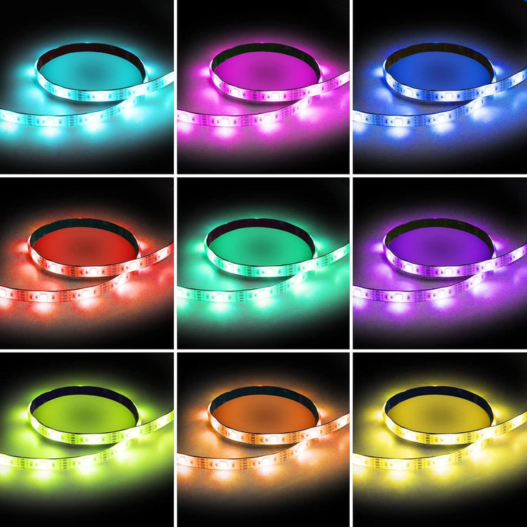 SNOOGG DC 5V RGB LED Strips USB Power Enabled LED Backlight with the 4 pin 3 Button Dimmer Controller/Suitable for for TV, Smart TV LED Backlight for 32-50 inch