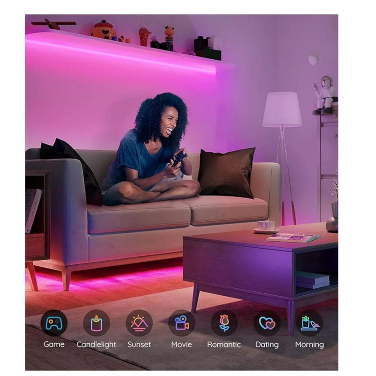 SNOOGG LED RGB Backlight Behind for TV,Monitor, Gaming Rooms, Music and Sound SYNC and IR 24 Key Remote Control Lights USB Powered Price: 455