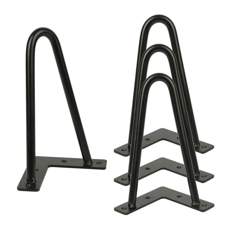 SNOOGG 8 Inch Heavy Duty Powder Coated Iron Furniture Legs Set of 4 | Sofa Legs, Couch Legs, Cabinet Legs, Table Legs | 10mm Solid Rod | Rust Proof | Rubber Floor Pads Included | Black