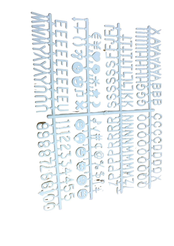 Snoogg White Plastic Changeable Letters, Numbers & Symbols (20mm) - Complete Set for Office Notice Boards, DIY Crafts, Party Decor, Custom Signs & Messages - Versatile Alphabet Kit