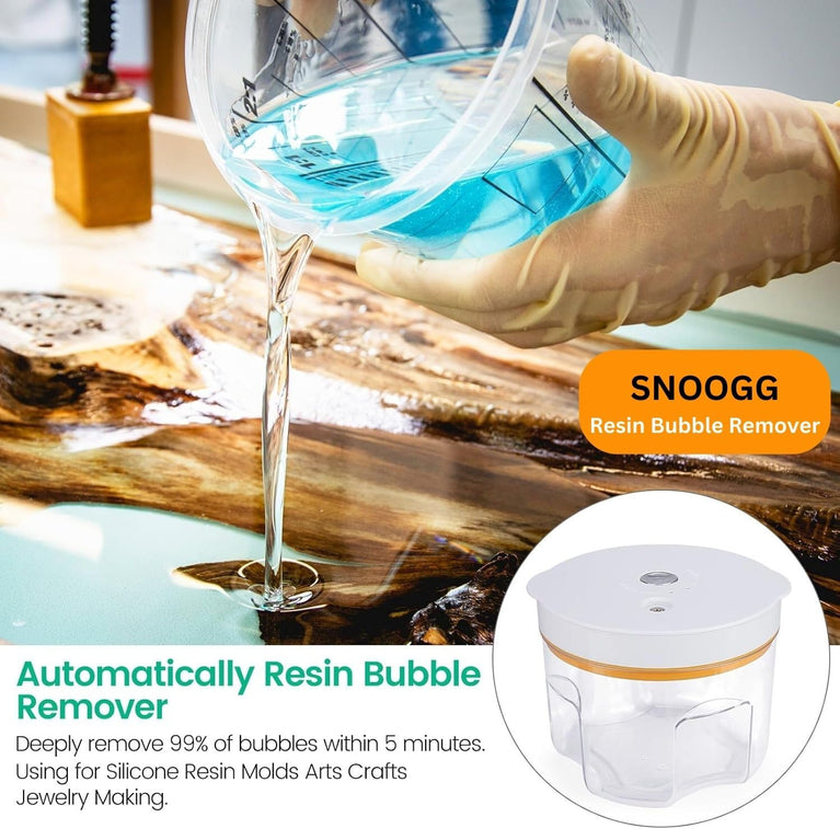 Resin Bubble Remover, Faster Remove Bubbles Within 5 Mins, Wide Vacuum Chamber, Compact Epoxy Resin Airless Machine for Silicone Resin Molds Arts Crafts Jewelry Making