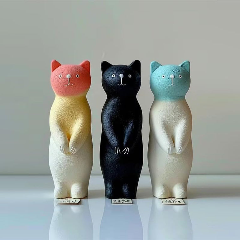 SNOOGG Standing Cat Silicone Candle Mold for Resin Casting | Cute Kitten Pillar 3D Mold for Eco Resin, Epoxy, Concrete Crafts | Heavy Duty Reusable Liquid Silicone Mould for Candle Making