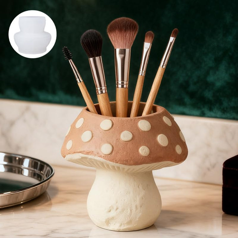 SNOOGG Polka Dot Mushroom Silicone Mold for Resin Casting | Mushroom Vase & Pen Holder 3D Mold for Eco Resin, Epoxy, Concrete Crafts | Heavy Duty Reusable Silicone Mould for Home Decor