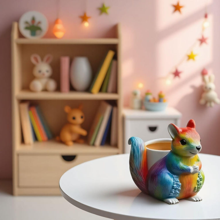 SNOOGG Silicone Squirrel Shape Resin Mold for DIY Crafts, Cute Animal Planter, Candle Holder, Pen Stand, Mini Pot, Plaster & Eco Resin Casting Mould for Home Decor & Gift Making