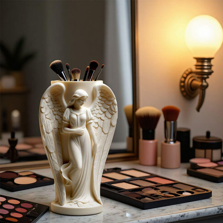 SNOOGG Silicone Seraphim Angel Wings Vase Mold | Cement Resin Candle Holder Pen Stand DIY Casting