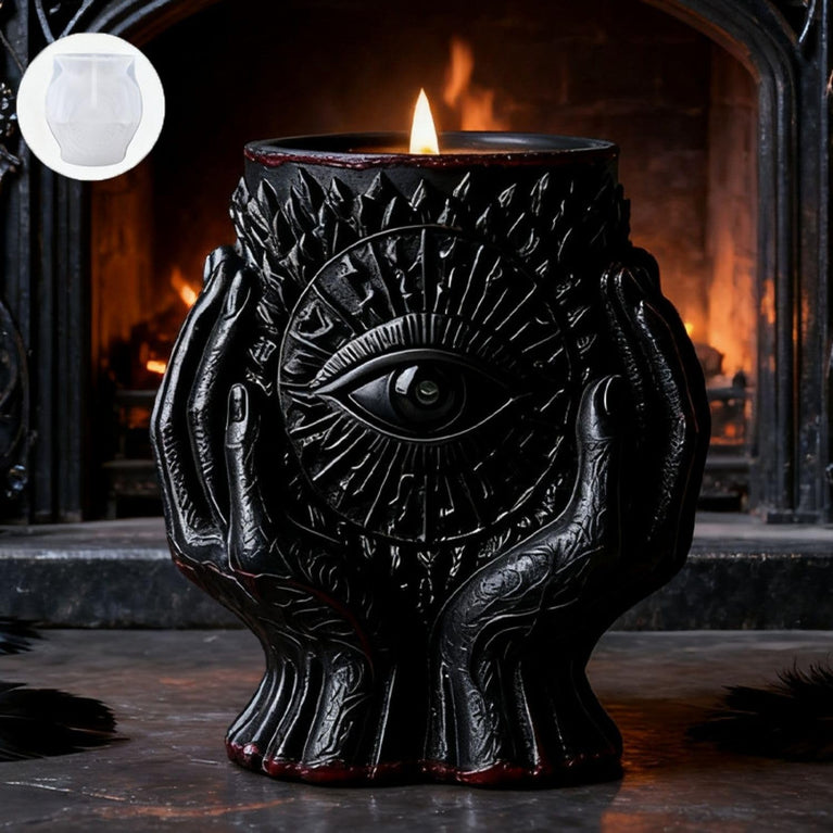 SNOOGG Silicone Evil Eye Hands Candle Holder Mold | Resin Cement Gypsum Plaster Casting DIY Decor