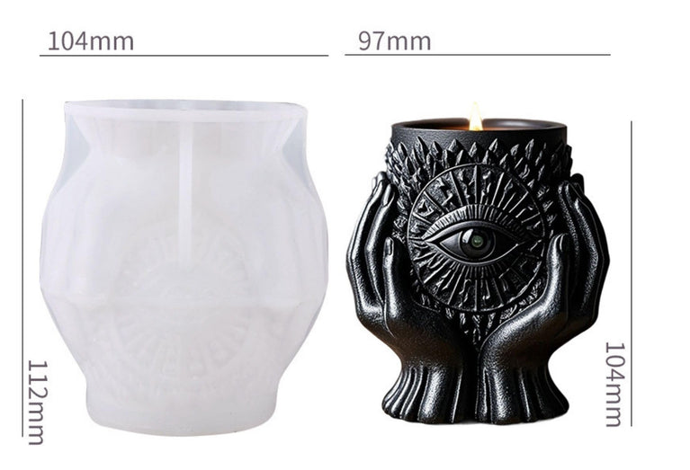 SNOOGG Silicone Evil Eye Hands Candle Holder Mold | Resin Cement Gypsum Plaster Casting DIY Decor