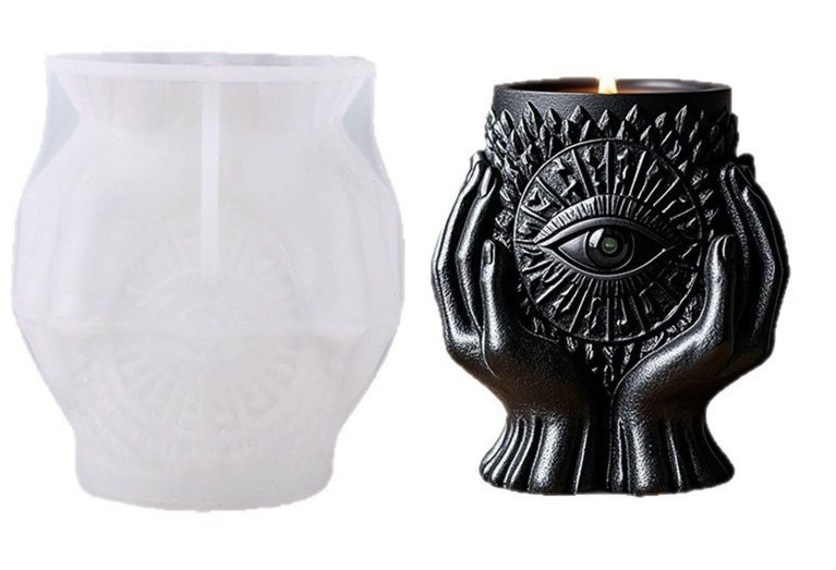 SNOOGG Silicone Evil Eye Hands Candle Holder Mold | Resin Cement Gypsum Plaster Casting DIY Decor