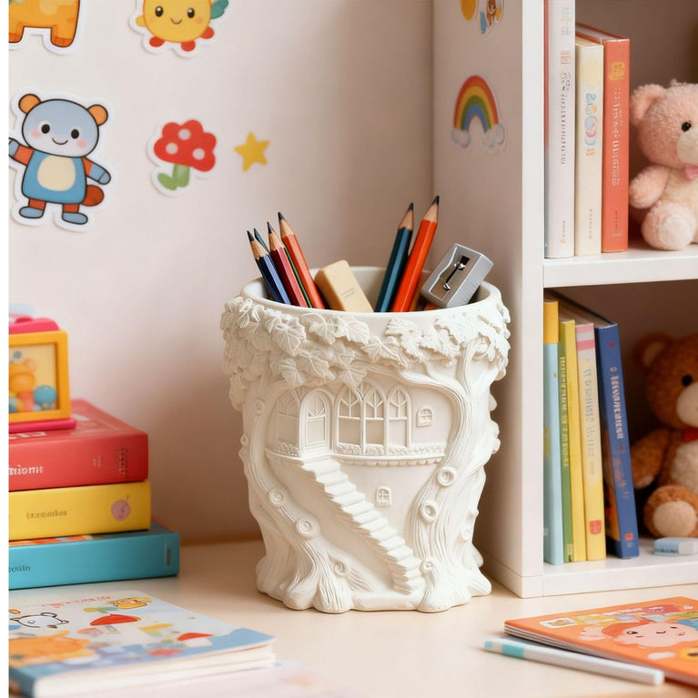 SNOOGG Silicone Mold Fairy Tree House Planter Pot Design for Eco Resin Crete Casting DIY Succulent Planter & Home Decor Mold