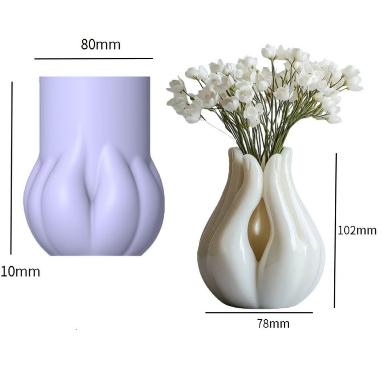 SNOOGG Silicone Mold Abstract Hand Embrace Vase Design for Eco Resin Crete Casting DIY Flower Vase Candle Holder Pen Stand Home Decor Craft Mold