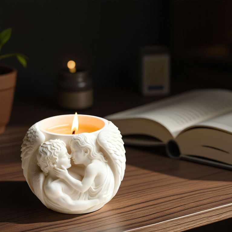 Snoogg Angel Embrace Silicone Mold for Eco Resin Casting, Jesmonite, Resin Crete, Ecocrete, Concrete & Plaster, Romantic Angel Couple Planter Mold for DIY Home Decor Crafts