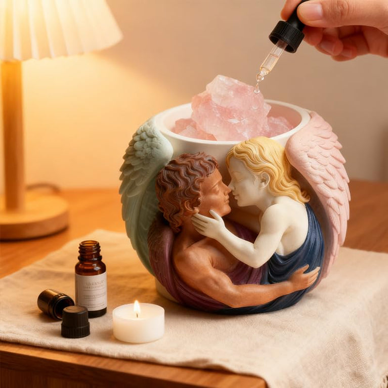 Snoogg Angel Embrace Silicone Mold for Eco Resin Casting, Jesmonite, Resin Crete, Ecocrete, Concrete & Plaster, Romantic Angel Couple Planter Mold for DIY Home Decor Crafts