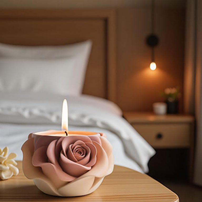 SNOOGG Rose Flower Silicone Mold for Eco Resin Concrete Planter Candle Holder Desk Organizer DIY Craft Mould Reusable Casting Mold for Vase Pen Stand Art Decor