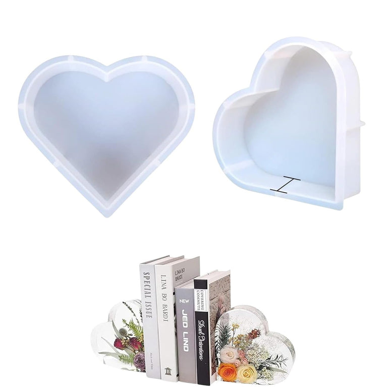 SNOOGG Silicone Resin Molds for Extra Deep Heart Shape Pack of 1 in Size 8 inch DIY Epoxy Resin Deep Casting Mold for Art Craft Decoration Gift Making
