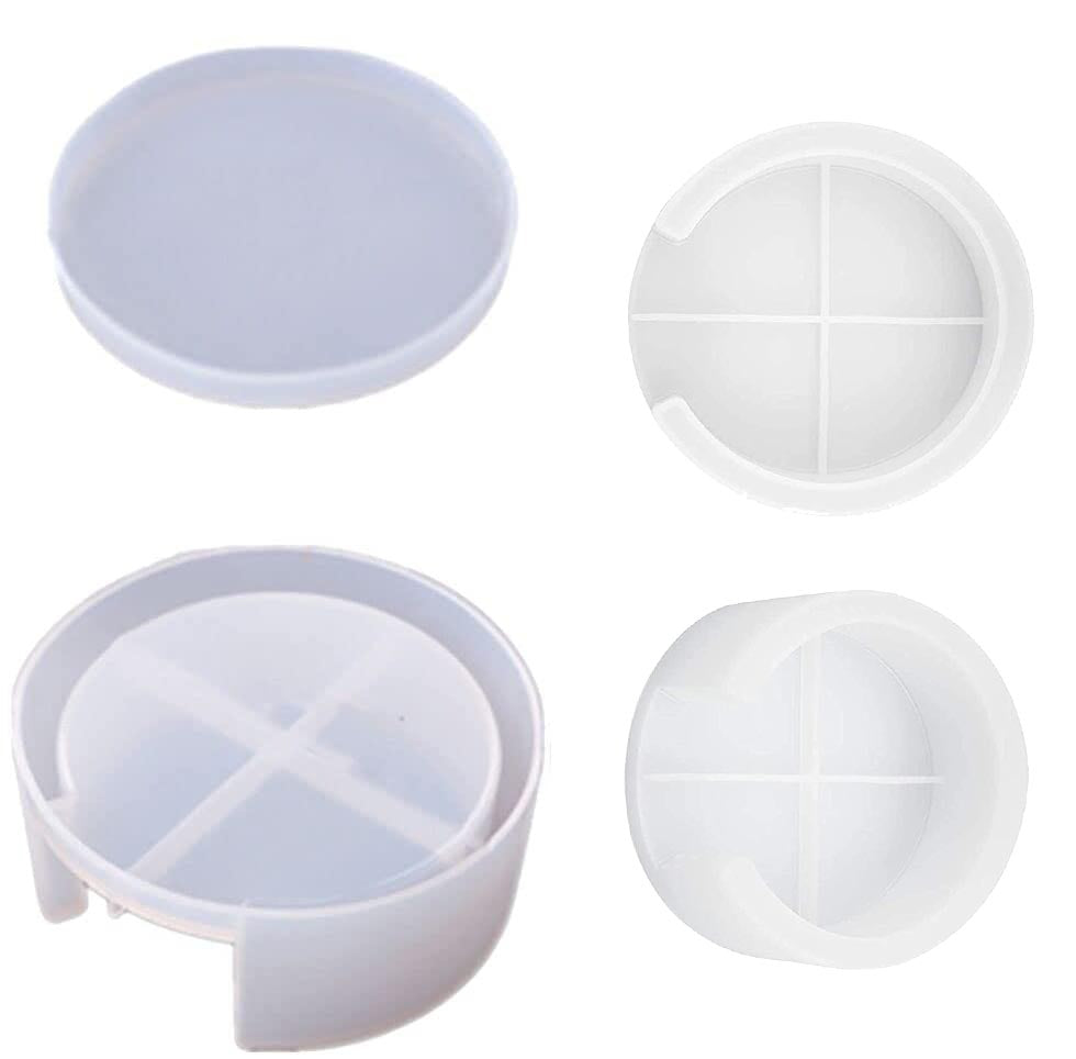 snoogg â„¢1 pack 15cm round coaster holder silicone molds for epoxy resin casting for event