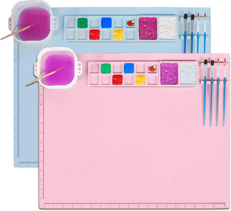 MOHOPE Extra Large Silicone Painting Mat 24x16 Thick Silicone Craft Mat  Silicone Mats for Crafts - Durable Drawing Boards with Ruler for Painting  Crafts Art Clay and Casting Resin (Pink) Pink 24x16