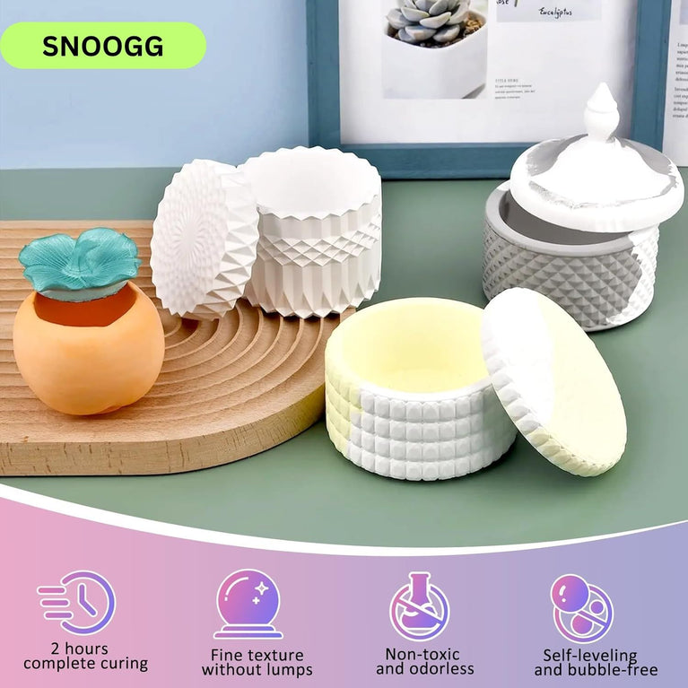 SNOOGG Eco Casting Powder: Next-Gen! No Separate Polymer It's All in The Powder 20-Min Demould. Jesmonite Alt. Odourless, Self-Levelling, Water-Activated. for DIY Crafts & Art