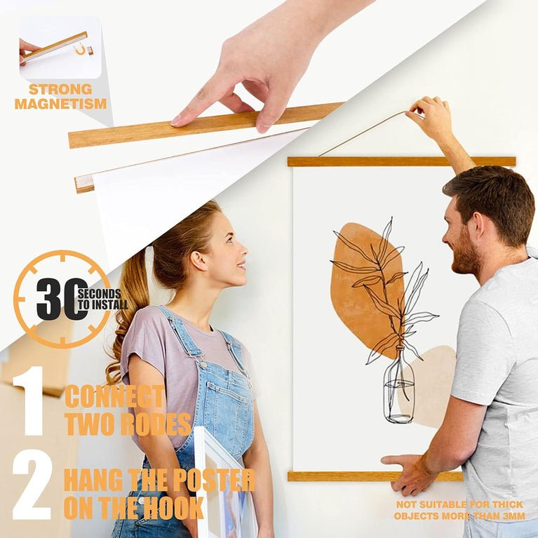 snoogg 16 inch pack 1 wide magnetic poster hanger frame for posters prints photos pictures 