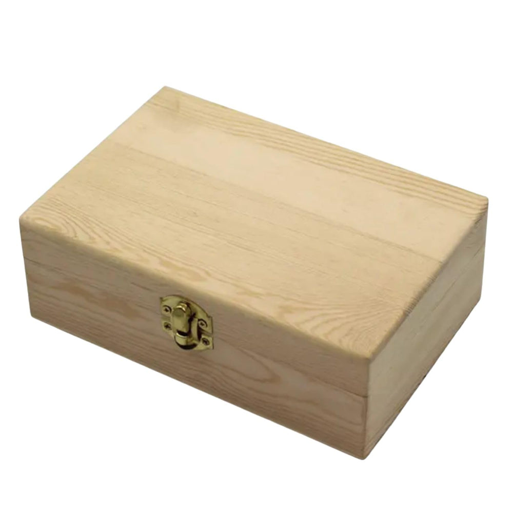 SNOOGG Blank Unfinished Pine Wood Box with Hinged Lid | DIY Craft, Jewellery, Keepsake & Home Decor | Versatile Storage for Wedding Gifts, Art Supplies & Mementos