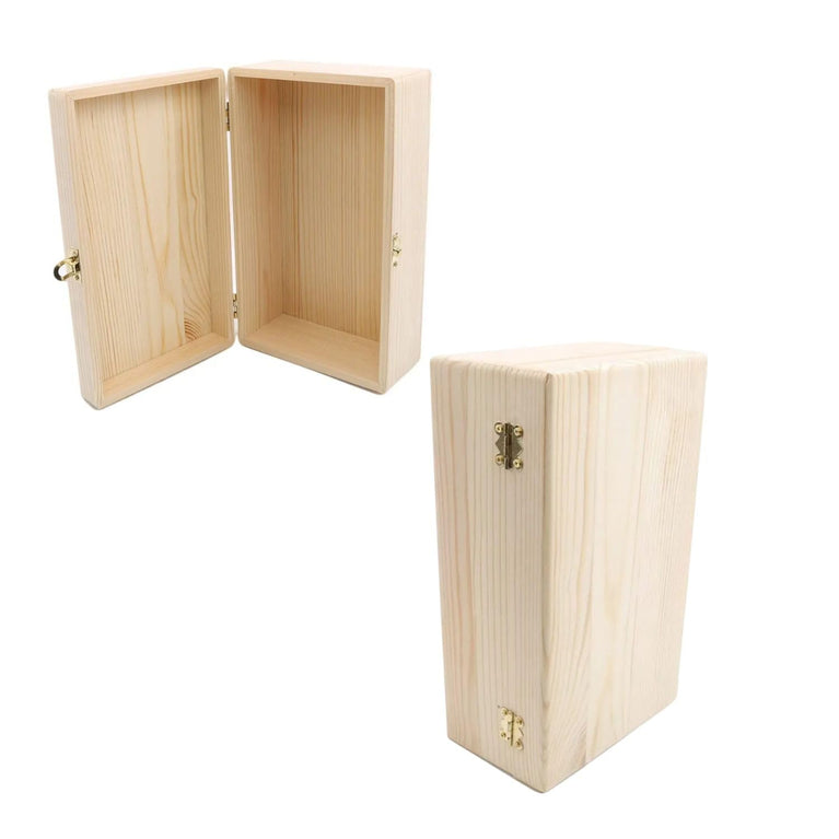 SNOOGG Blank Unfinished Pine Wood Box with Hinged Lid | DIY Craft, Jewellery, Keepsake & Home Decor | Versatile Storage for Wedding Gifts, Art Supplies & Mementos
