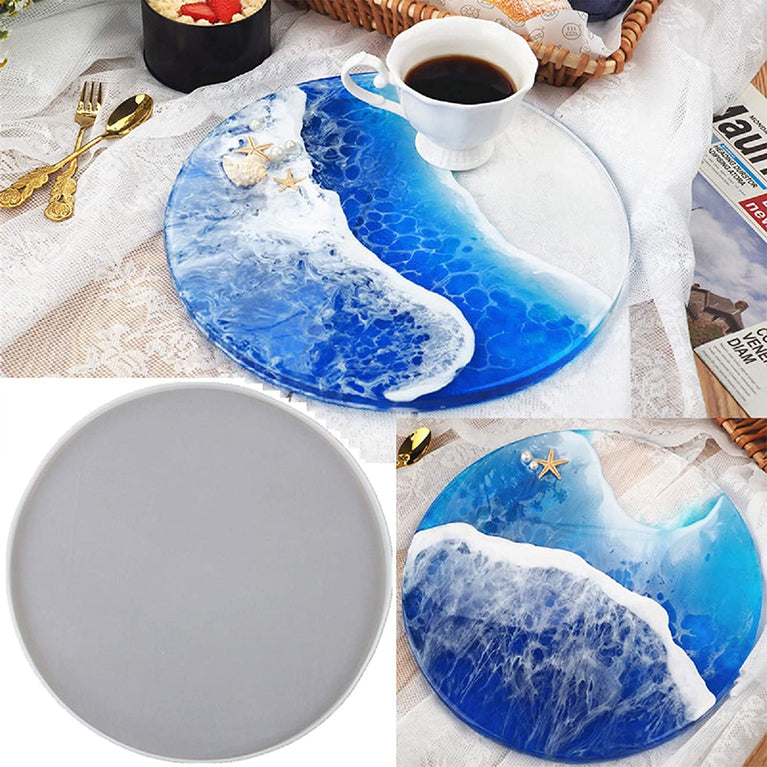 SNOOGG 5 Inch Silicone Coaster Moulds for Epoxy Resin Art, DIY, Casting, Making Coaster, Cup Mat and more Pack Of 2