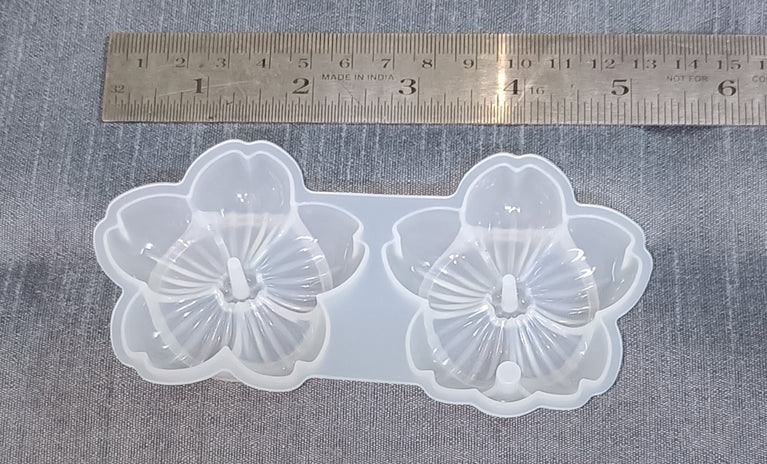 Flower shape 2 Cavities Silicone Resin casting mould for Jewellery and Multiuse.