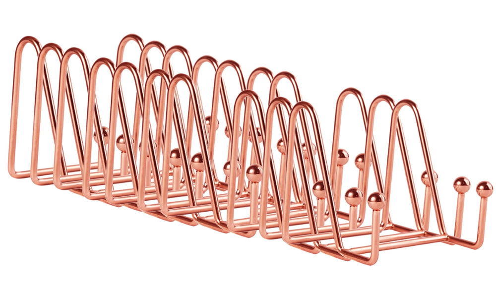 Pack of Rose Gold Metal Easel with wounded edge at end. Mirror polished 4.5 inch height